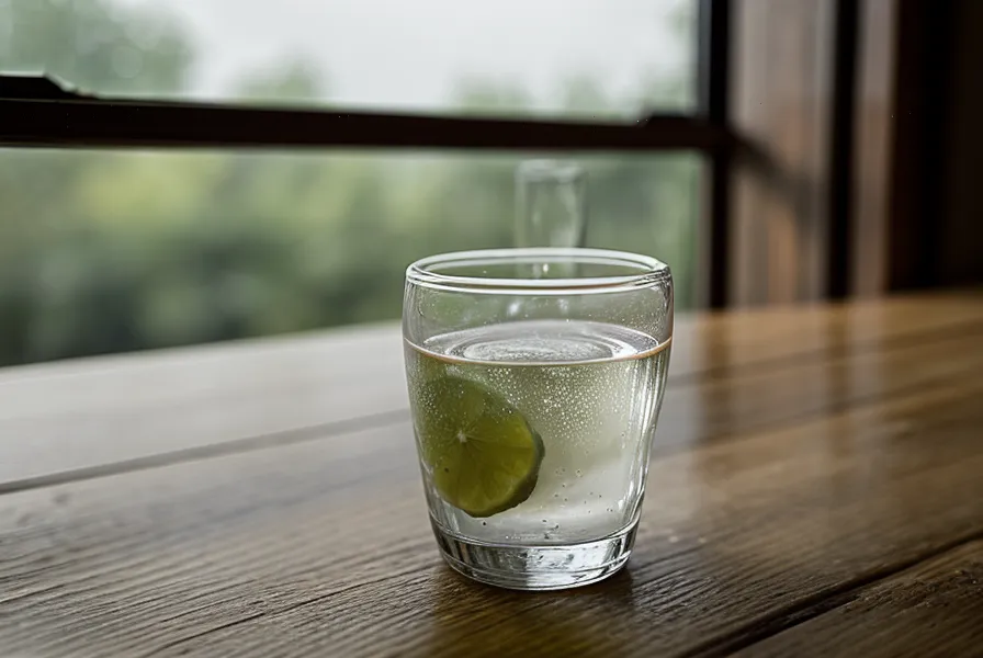 Glas Tonic Water mit Eis und Zitrone als unauffällige Tarnung für einen alkoholfreien Abend auf dem Sommerfest